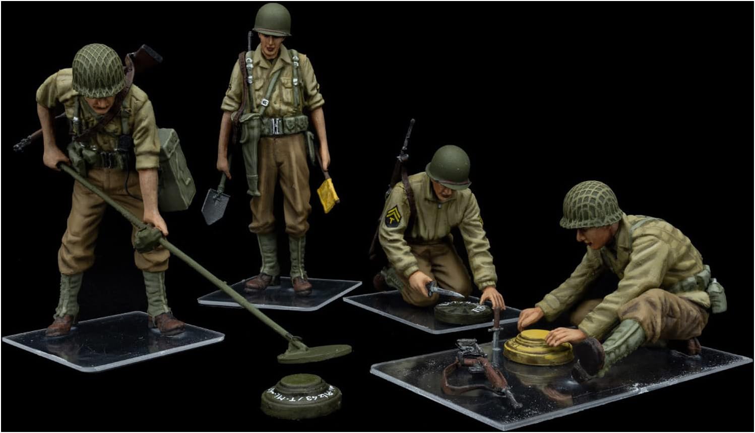 MiniArt MIN35251 1:35-US Mine Detectors Scale Model kit, Molded Color