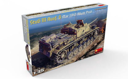 Miniart MIN35336 1:35-StuG III Ausf G Mar 1943 Alkett Prod Scale Model kit, Molded Color