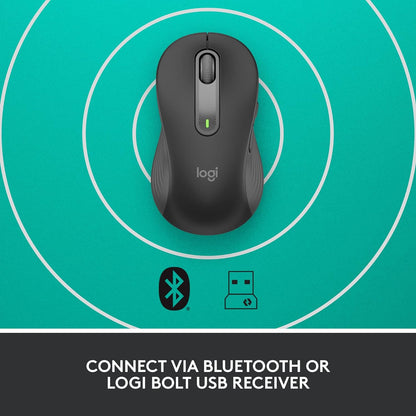 Logitech Signature M650 L Left Wireless Mouse - For Large Sized Left Hands, 2-Year Battery, Silent Clicks, Customisable Side Buttons, Bluetooth, for PC/Mac/Multi-Device/Chromebook - Grey