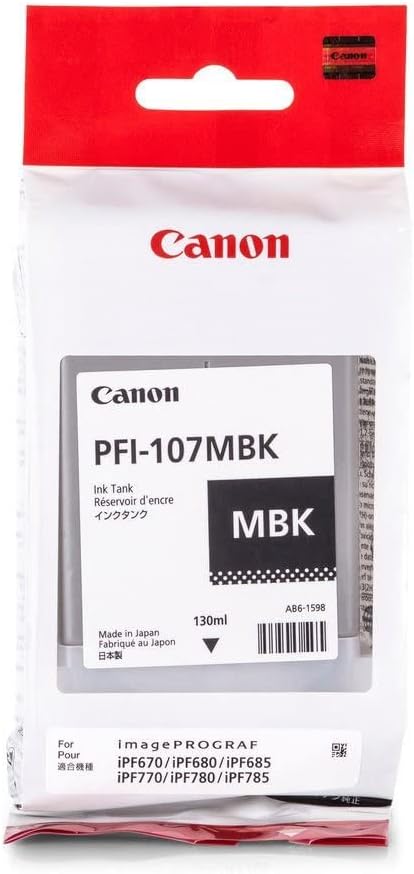 Canon Tinte matt schwarz Standardkapazität 130ml 1er-Pack PFI-107 MBK