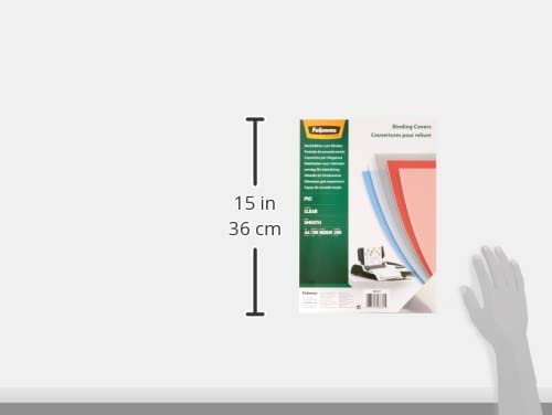 Fellowes A4 Binding Cover - 200 Microns PVC Binding Covers - Pack of 100 Binding Covers - Transparent