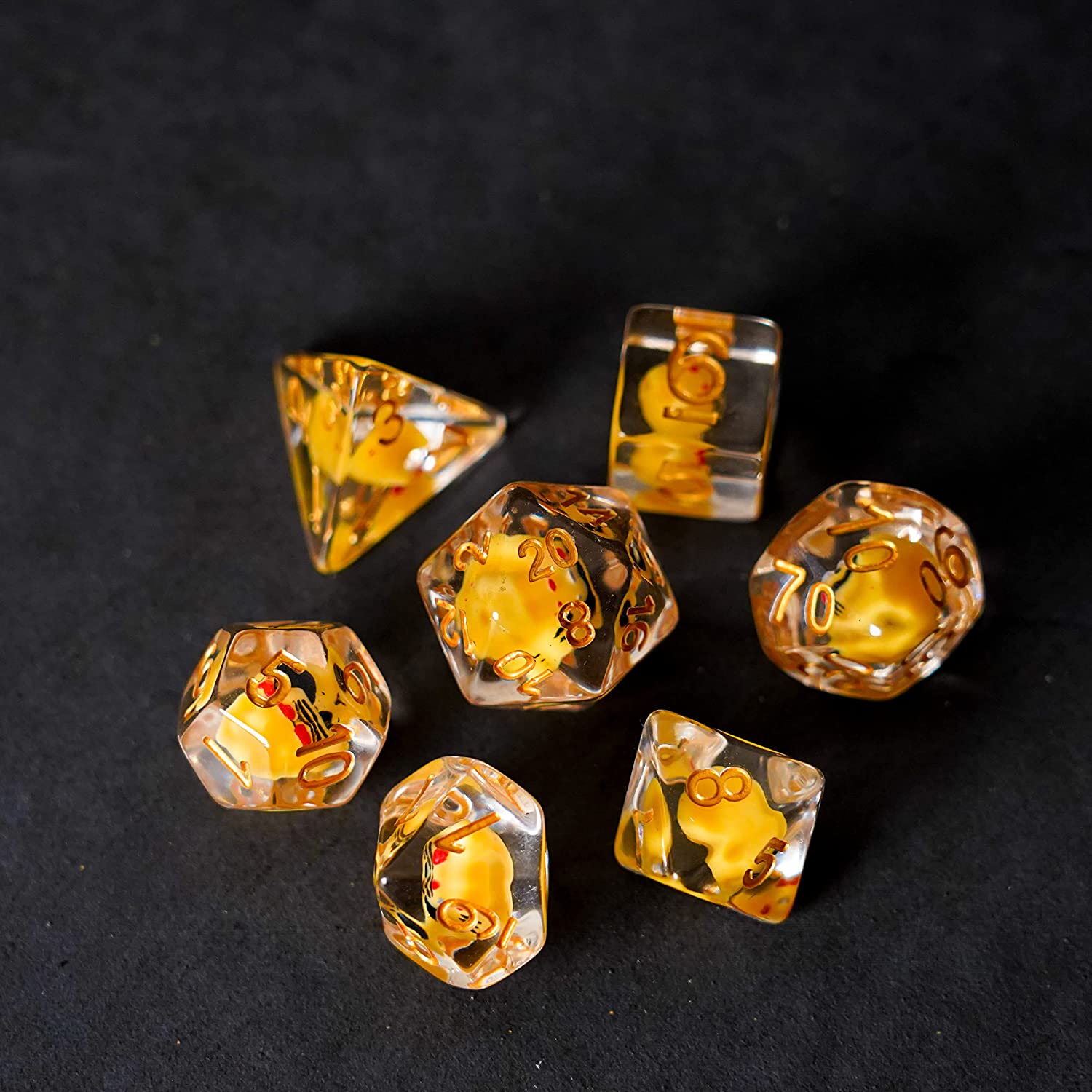 FanRoll by Metallic Dice Games 16mm Resin Poly DND Dice Set: Cat Dice, Role Playing Game Dice for Dungeons and Dragons