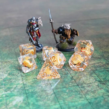 FanRoll by Metallic Dice Games 16mm Resin Poly DND Dice Set: Cat Dice, Role Playing Game Dice for Dungeons and Dragons