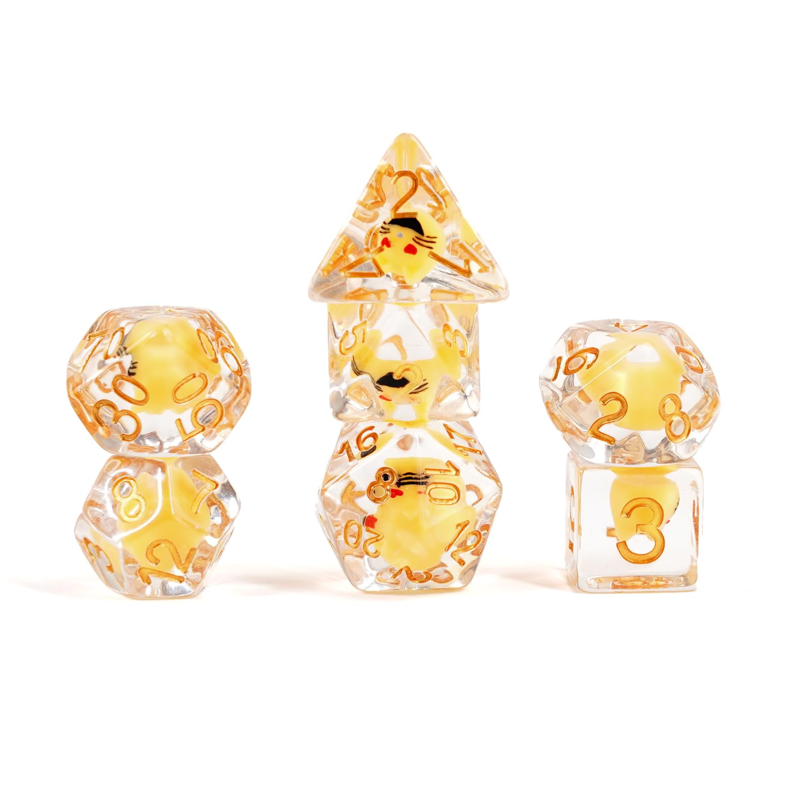 FanRoll by Metallic Dice Games 16mm Resin Poly DND Dice Set: Cat Dice, Role Playing Game Dice for Dungeons and Dragons