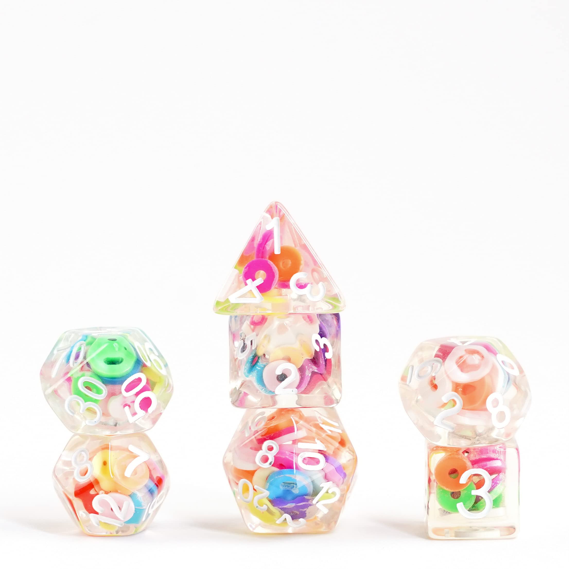 FanRoll by Metallic Dice Games 16mm Resin Poly DND Dice Set: Critical Loops, Role Playing Game Dice for Dungeons and Dragons Wood