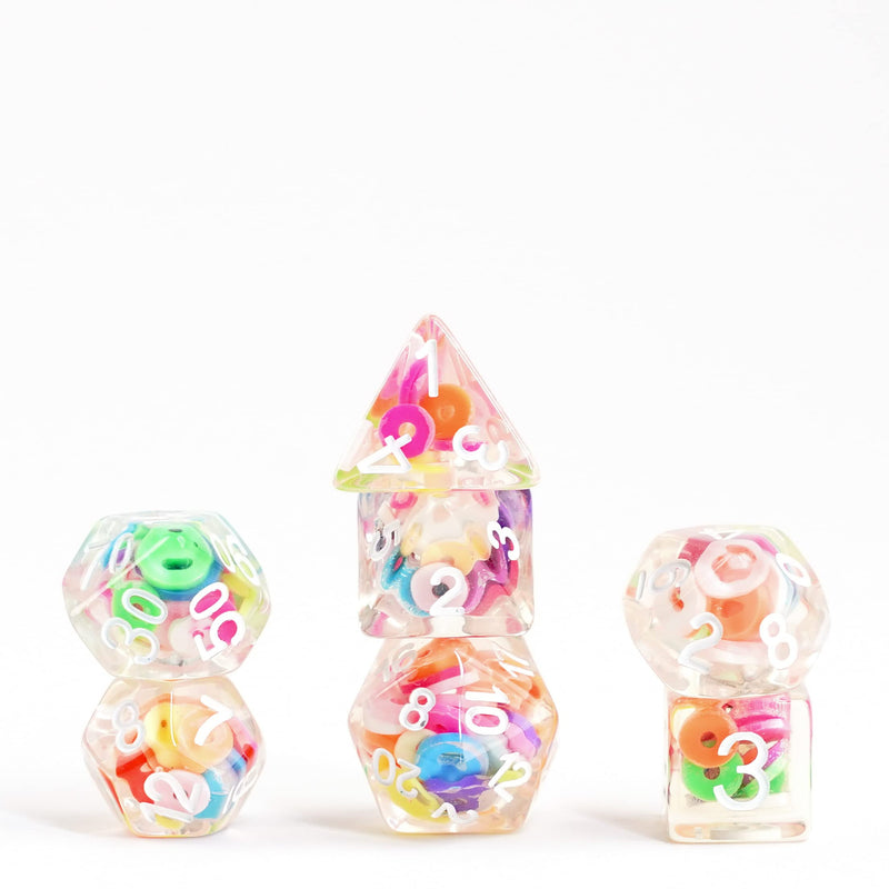 FanRoll by Metallic Dice Games 16mm Resin Poly DND Dice Set: Critical Loops, Role Playing Game Dice for Dungeons and Dragons Wood