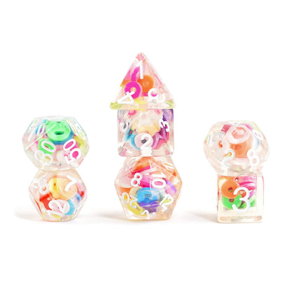 FanRoll by Metallic Dice Games 16mm Resin Poly DND Dice Set: Critical Loops, Role Playing Game Dice for Dungeons and Dragons Wood