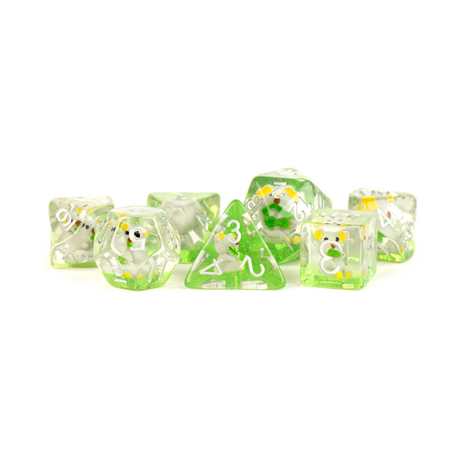 Metallic Dice Games Poly Set Koala w/Silver (7)