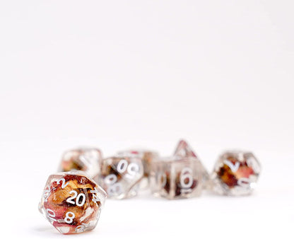 FanRoll by Metallic Dice Games 16mm Resin Poly DND Dice Set: Rose Dice, Role Playing Game Dice for Dungeons and Dragons