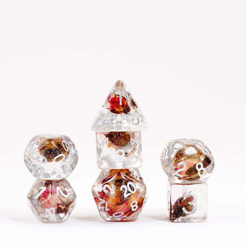 FanRoll by Metallic Dice Games 16mm Resin Poly DND Dice Set: Rose Dice, Role Playing Game Dice for Dungeons and Dragons