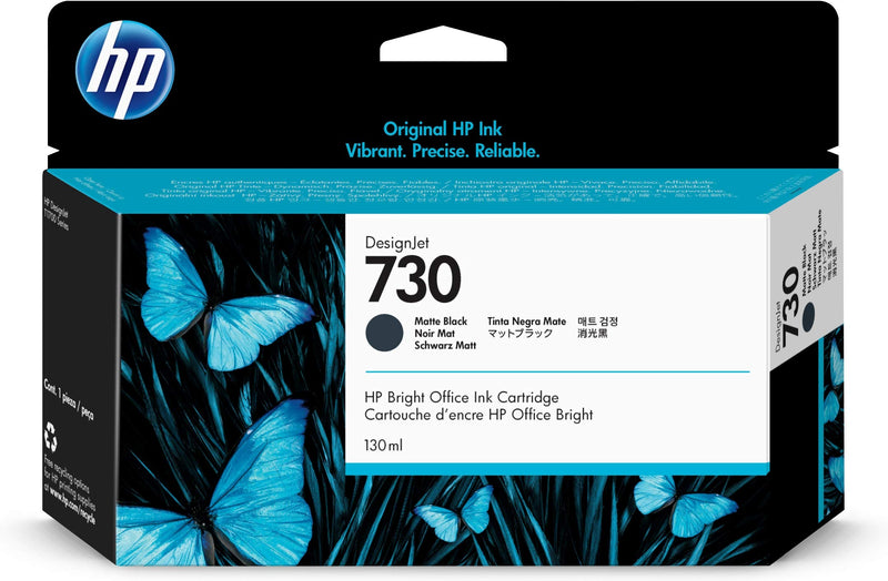 Original Standard Yield Ink Cartridge Compatible with Designjet T1700 Printer Series, 130 ml, Matte Black