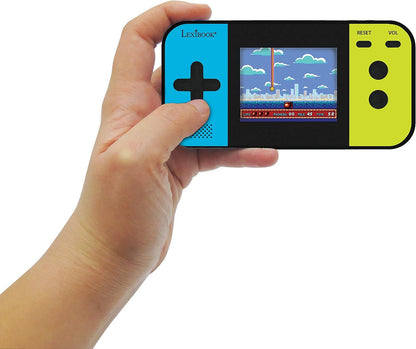 LEXiBOOK Compact Cyber Arcade Portable Gaming Console, 250 Gaming, LCD, Battery Operated, Video Game for Children, Black/Blue/Green