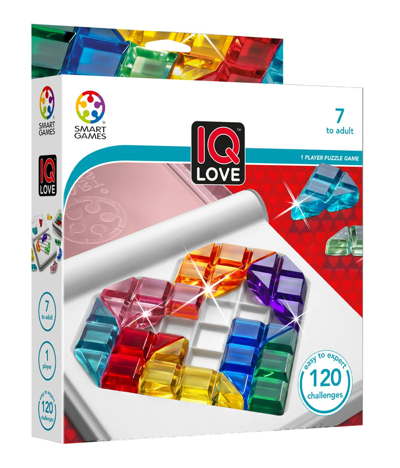 smart games - IQ Love, Puzzle Game with 120 Challenges, 2 Playing Modes, 7+ Years Single