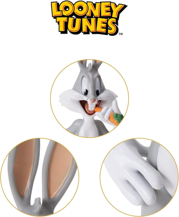 The Noble Collection Looney Tunes Mini Bendyfigs Bugs Bunny - 5.75in (14.5cm) Noble Toys Miniature Bendable Figure Posable Doll Figures