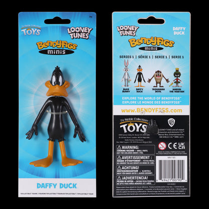 BendyFigs The Noble Collection Looney Tunes Mini Daffy Duck - 4.5in (11.5cm) Noble Toys Miniature Bendable Figure Posable Doll Figures