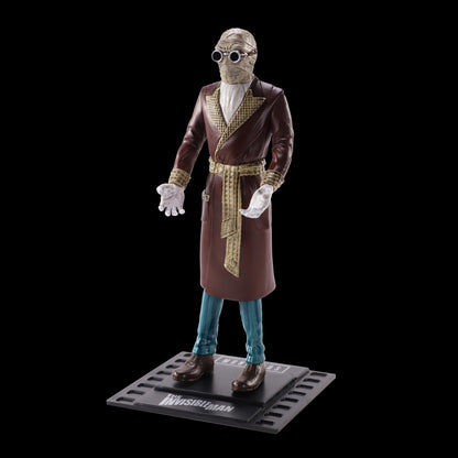BendyFigs The Noble Collection Universal Monsters Invisible Man - 7.5in (19cm) Noble Toys Bendable Figure Posable Collectible Doll Figures With Stand