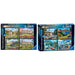 Ravensburger Happy Days Royal Residences 4X 500 Piece Jigsaw Puzzle & Happy Days Collection No.1 Look North 4x 500 Piece Jigsaw Puzzle for Adults and Kids Age 10 Years Up