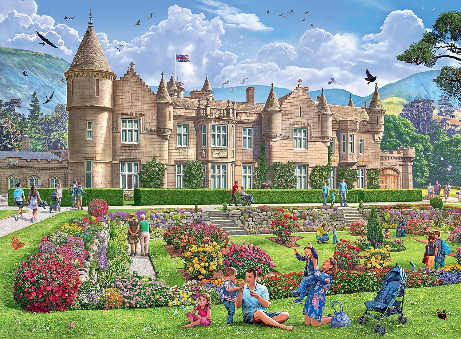Ravensburger Happy Days Royal Residences 4X 500 Piece Jigsaw Puzzle & Happy Days Collection No.1 Look North 4x 500 Piece Jigsaw Puzzle for Adults and Kids Age 10 Years Up