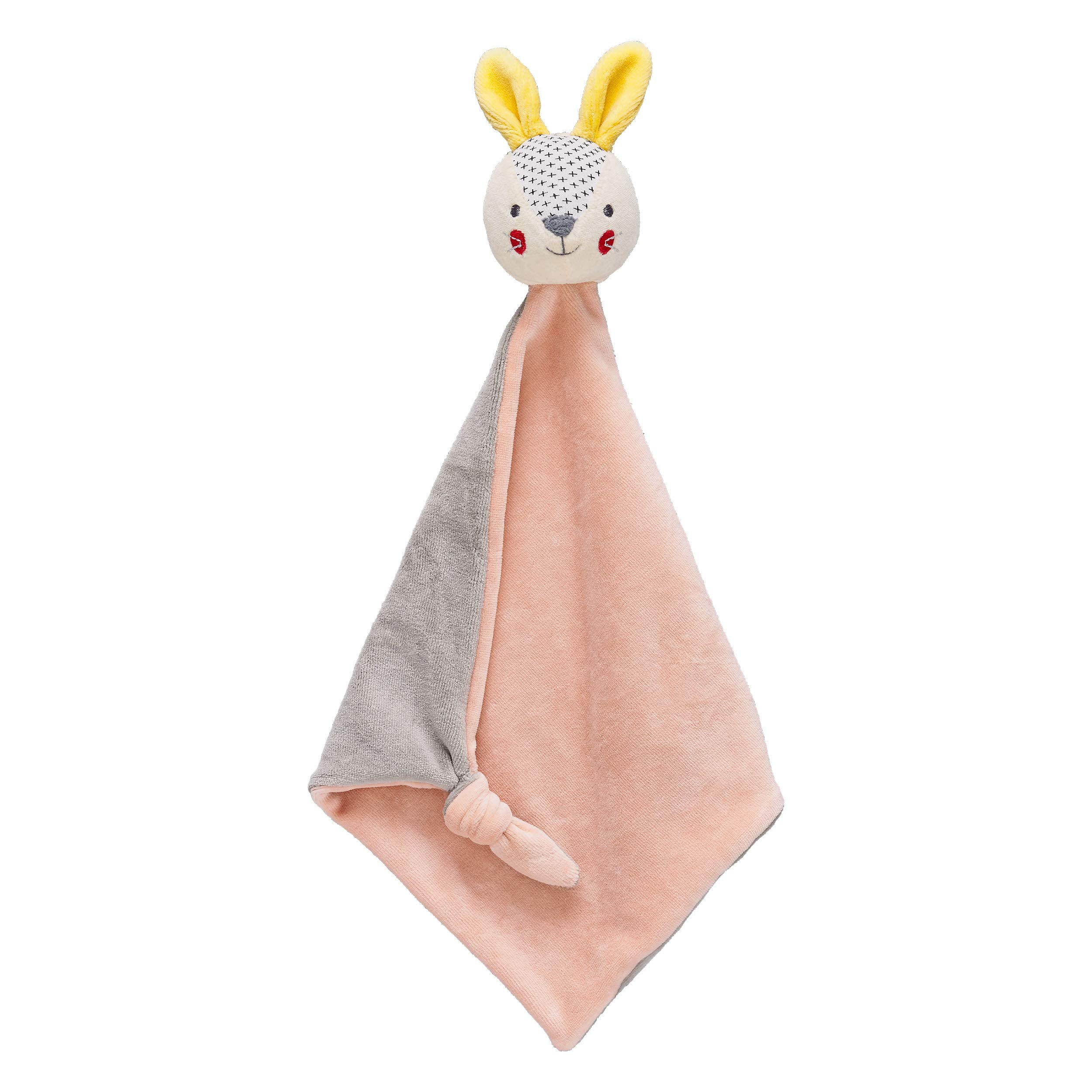 Petit Collage Organic Cotton Newborn Baby Blanket, Pink Bunny – Soft, Cuddly Blanket for Newborns, Babies and Toddlers, Measures 14.25” x 18” – Cuddly Toy Made of 100% Organic Cotton