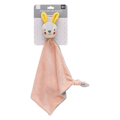 Petit Collage Organic Cotton Newborn Baby Blanket, Pink Bunny – Soft, Cuddly Blanket for Newborns, Babies and Toddlers, Measures 14.25” x 18” – Cuddly Toy Made of 100% Organic Cotton