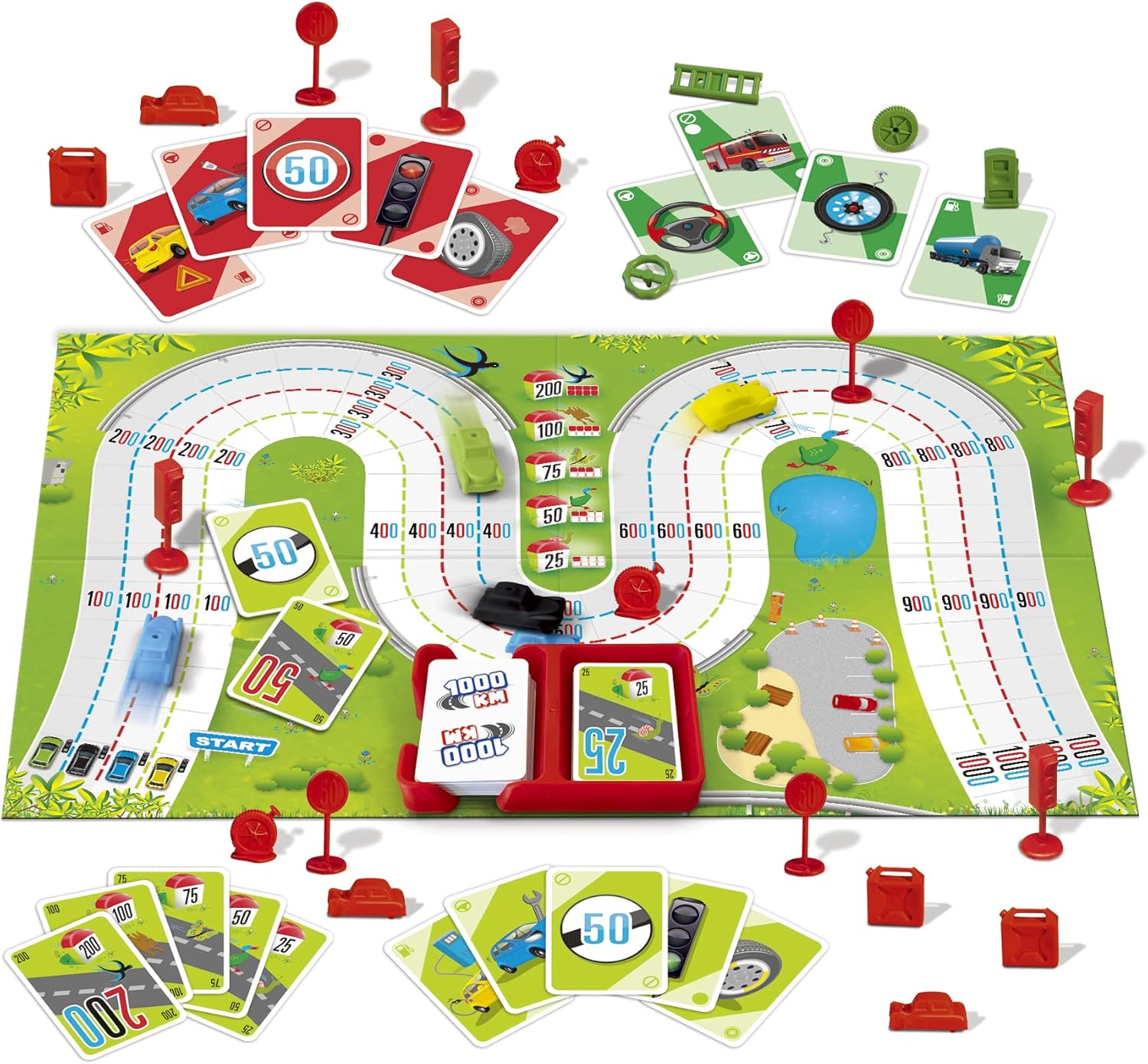 JUMBO 19900 1000KM bordspel - Familiespel - Nederlandse editie - voor 2 tot 4 spelers vanaf 5 jaar - Gezelschapsspel voor kinderen