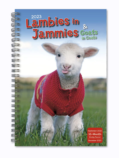 Lambies in Jammies & Goats in Coats September 2022-December 2023 Weekly Planner (ENGAGEMENT 16 MONTH