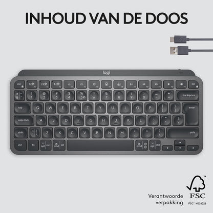 Logitech MXKEYS MINI WRLS VERLICHTDE KB GRAFIET - PAN - NORDIC