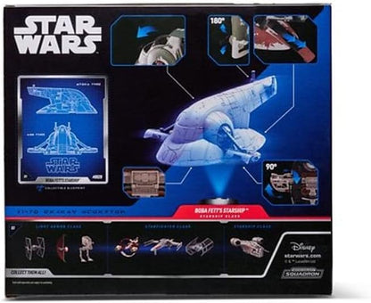 STAR WARS Micro Galaxy Squadron Starship Class Boba Fett’S Starship - 7-Inch Vehicle with 1-Inch Boba Fett and Fennec Shand Micro Figures