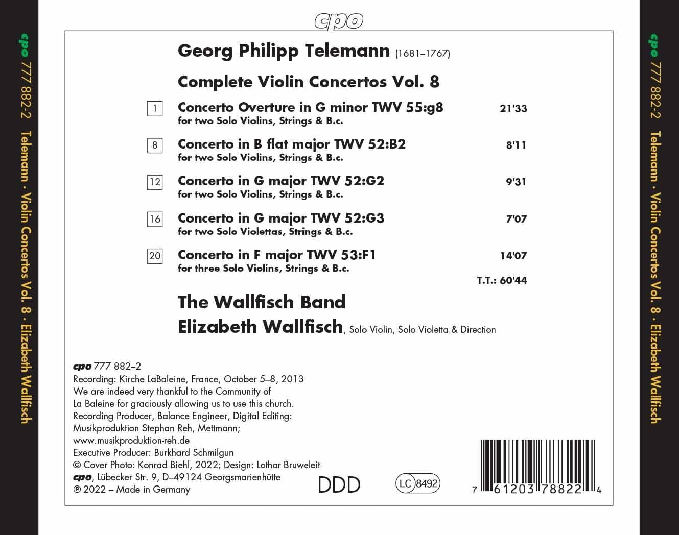 Georg Philipp Telemann: Complete Violin Concertos - Volume 8