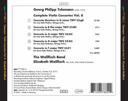 Georg Philipp Telemann: Complete Violin Concertos - Volume 8