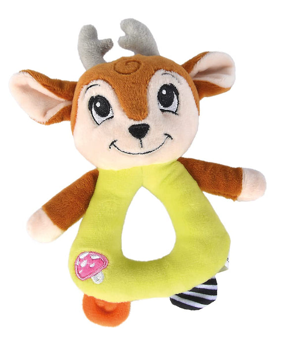 Simba ABC Forest Friends 104010115 Grasping Toy, Deer and Fox with Rattle Ball, 19 cm, Baby Toy, from The First Months of Life