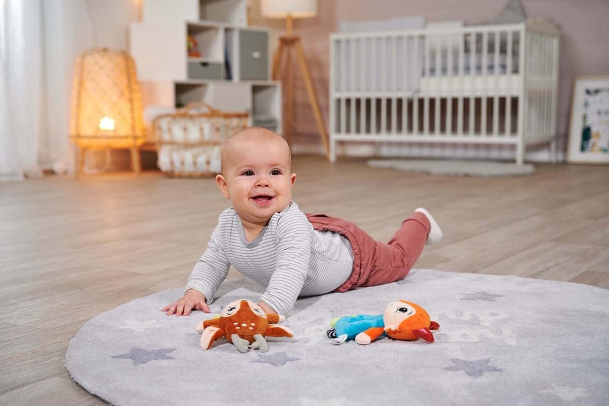 Simba ABC Forest Friends 104010115 Grasping Toy, Deer and Fox with Rattle Ball, 19 cm, Baby Toy, from The First Months of Life