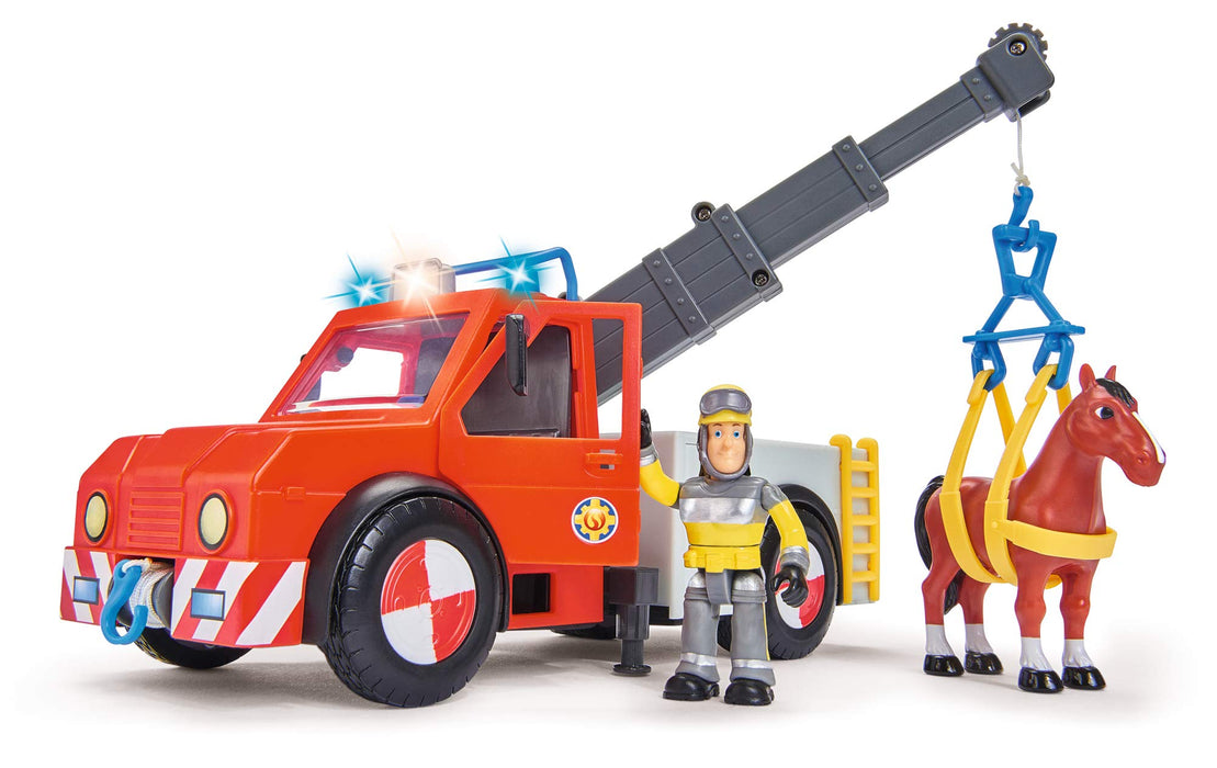 Sam El Bombero - camión Rescate 23 cm con Figura y Caballo (Simba Dickie 9258280