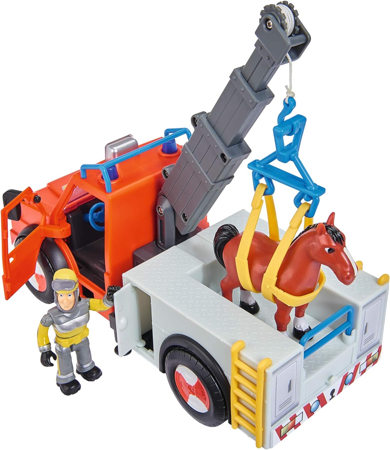 Sam El Bombero - camión Rescate 23 cm con Figura y Caballo (Simba Dickie 9258280