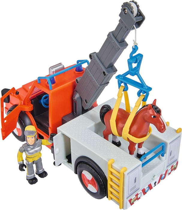 Sam El Bombero - camión Rescate 23 cm con Figura y Caballo (Simba Dickie 9258280