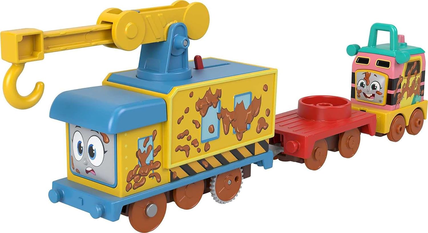 Fisher-Price Thomas & Friends Fix ‘em Up Friends Motorized Vehicle Set with Toy Train Engine and Crane for Kids Ages 3 Years and up