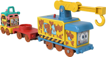 Fisher-Price Thomas & Friends Fix ‘em Up Friends Motorized Vehicle Set with Toy Train Engine and Crane for Kids Ages 3 Years and up