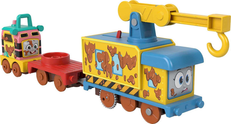 Fisher-Price Thomas & Friends Fix ‘em Up Friends Motorized Vehicle Set with Toy Train Engine and Crane for Kids Ages 3 Years and up