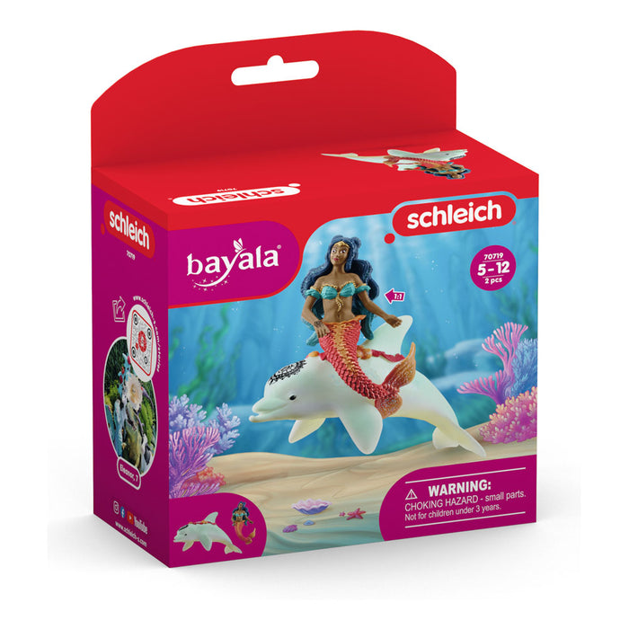 SCHLEICH Bayala Isabelle on Dolphin Toy Figure, Multi-colour (70719)