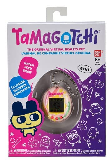 TAMAGOTCHI Original Bandai Tamagotchi Art Style Shell with Chain - The Original Virtual Reality Pet 429883NBNP, Pink (42883NBNP