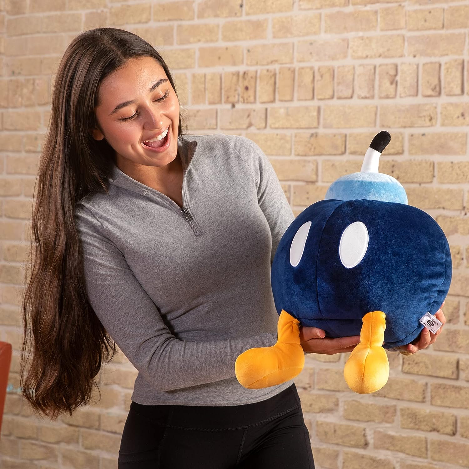 Club Mocchi Mocchi- Nintendo Super Mario Plush — Bob-omb Plushie — Collectible Squishy Plushies — 15 Inch