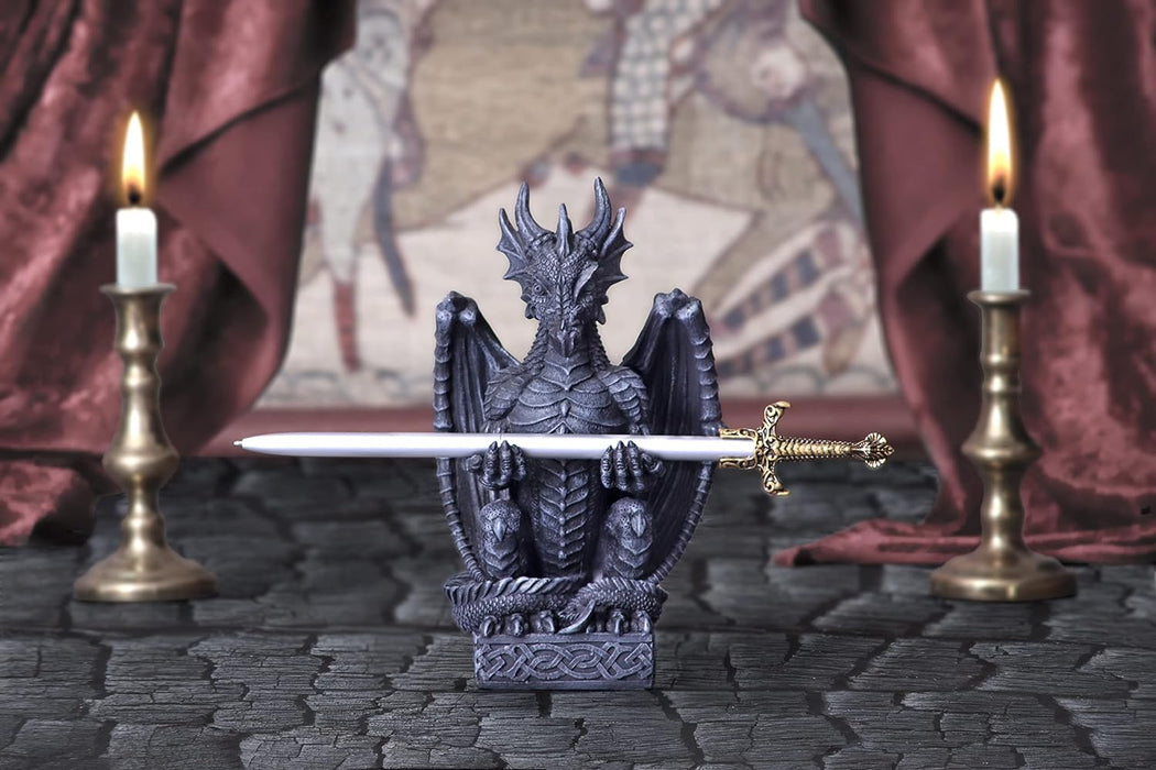 Nemesis Now Dragon Oath Pen Holder, Black, 15.2cm