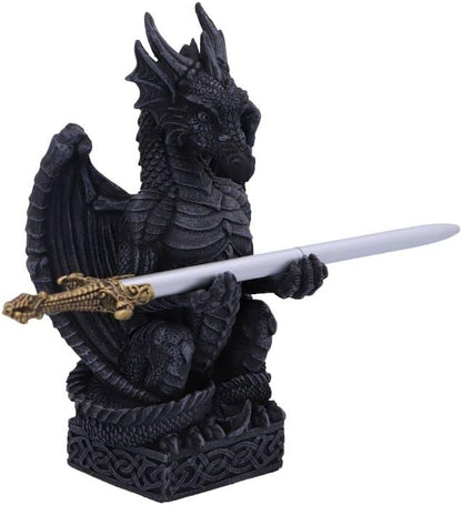 Nemesis Now Dragon Oath Pen Holder, Black, 15.2cm