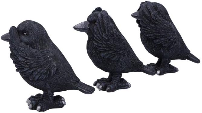 Nemesis Now Three Wise Ravens, Black, 8.7cm (B6023V2