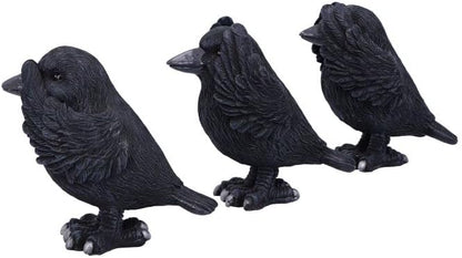 Nemesis Now Three Wise Ravens, Black, 8.7cm (B6023V2