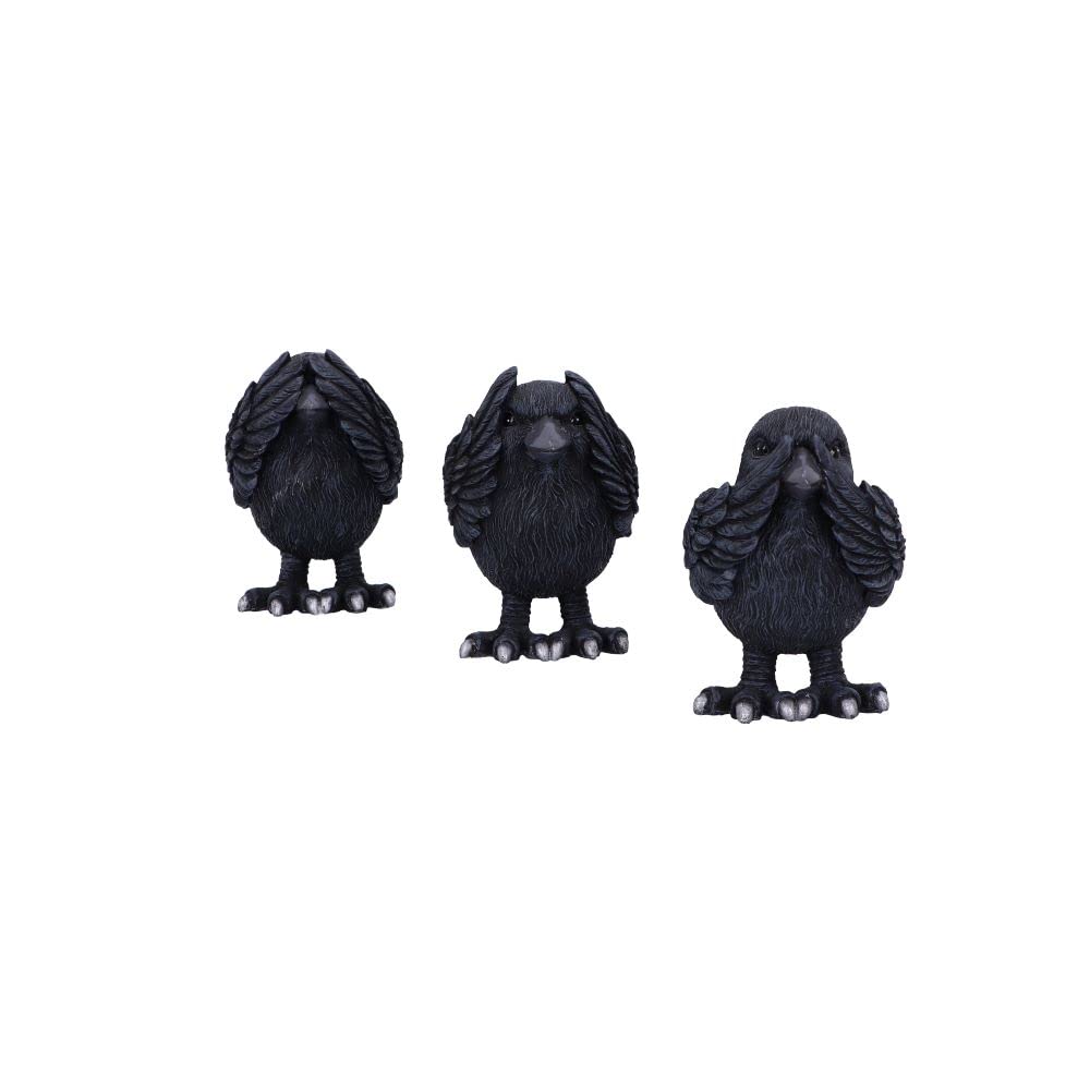 Nemesis Now Three Wise Ravens, Black, 8.7cm (B6023V2