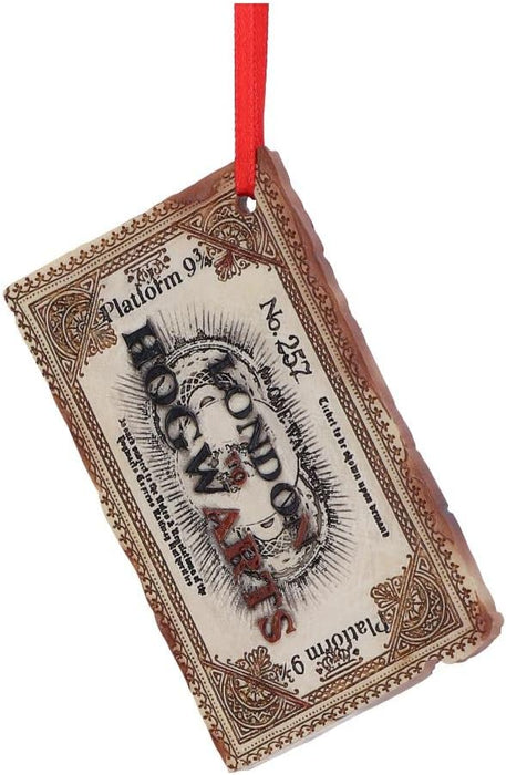 Nemesis Now Officially Licensed Harry Potter Hogwarts Express Ticket Hanging Ornament 9.5cm, Cream