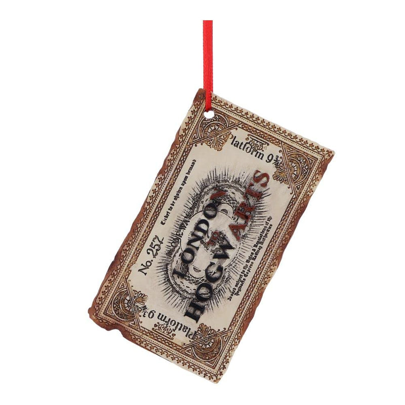 Nemesis Now Officially Licensed Harry Potter Hogwarts Express Ticket Hanging Ornament 9.5cm, Cream