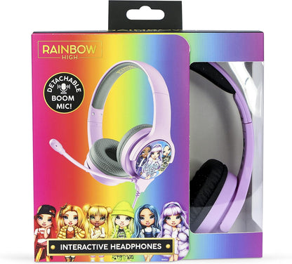 OTL Technologies RH0926 Rainbow High Interactive Wired Study Headphones with Detachable Mic