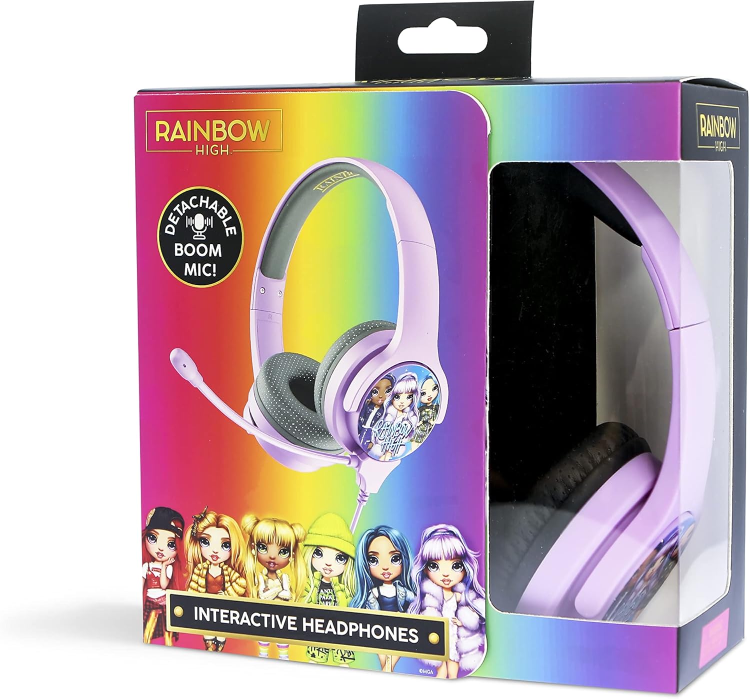 OTL Technologies RH0926 Rainbow High Interactive Wired Study Headphones with Detachable Mic